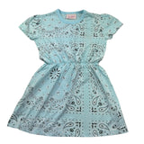 Saint Barth Abito Mezza Manica Tinta Unita Stampa Fantasia per Bambina LEILA AZZURRO SAINT BARTH 