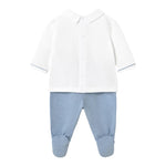 Mayoral Completo 2 Pezzi Shirt-Ghettina Bicolore per Neonato 1558 BIANCO/BLU MAYORAL 