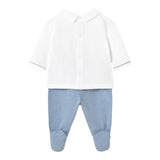 Mayoral Completo 2 Pezzi Shirt-Ghettina Bicolore per Neonato 1558 BIANCO/BLU MAYORAL 