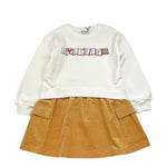 MOSCHINO abito bicolore con stampa Bianco/cammello per Bambina HDV0GV BIANCO/CAMMELLO MOSCHINO 