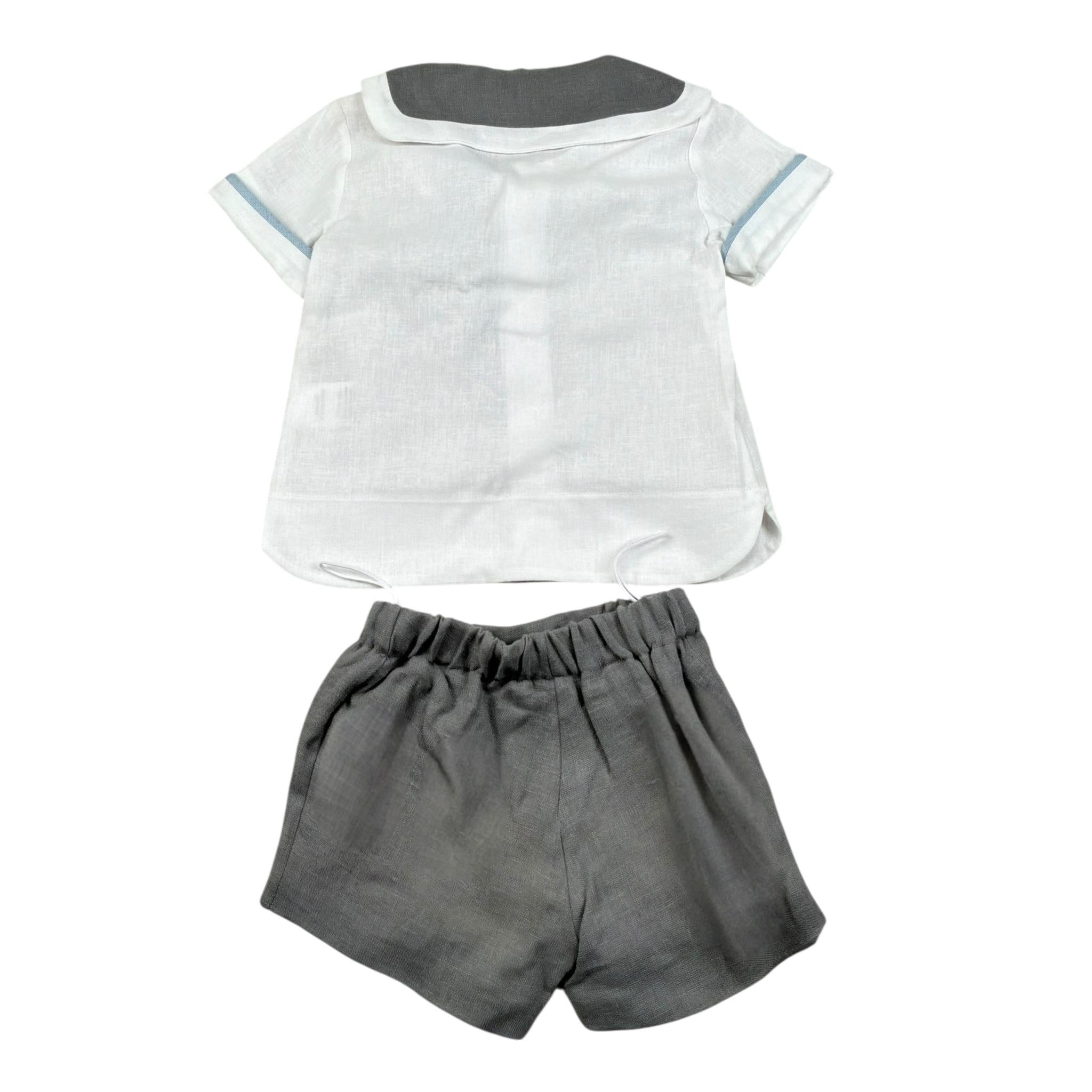 La Stupenderia Completo 2 Pezzi Camicia-Bermuda Bicolore per Neonato TBCT51 GIALLO/GRIGIO LA STUPENDERIA 