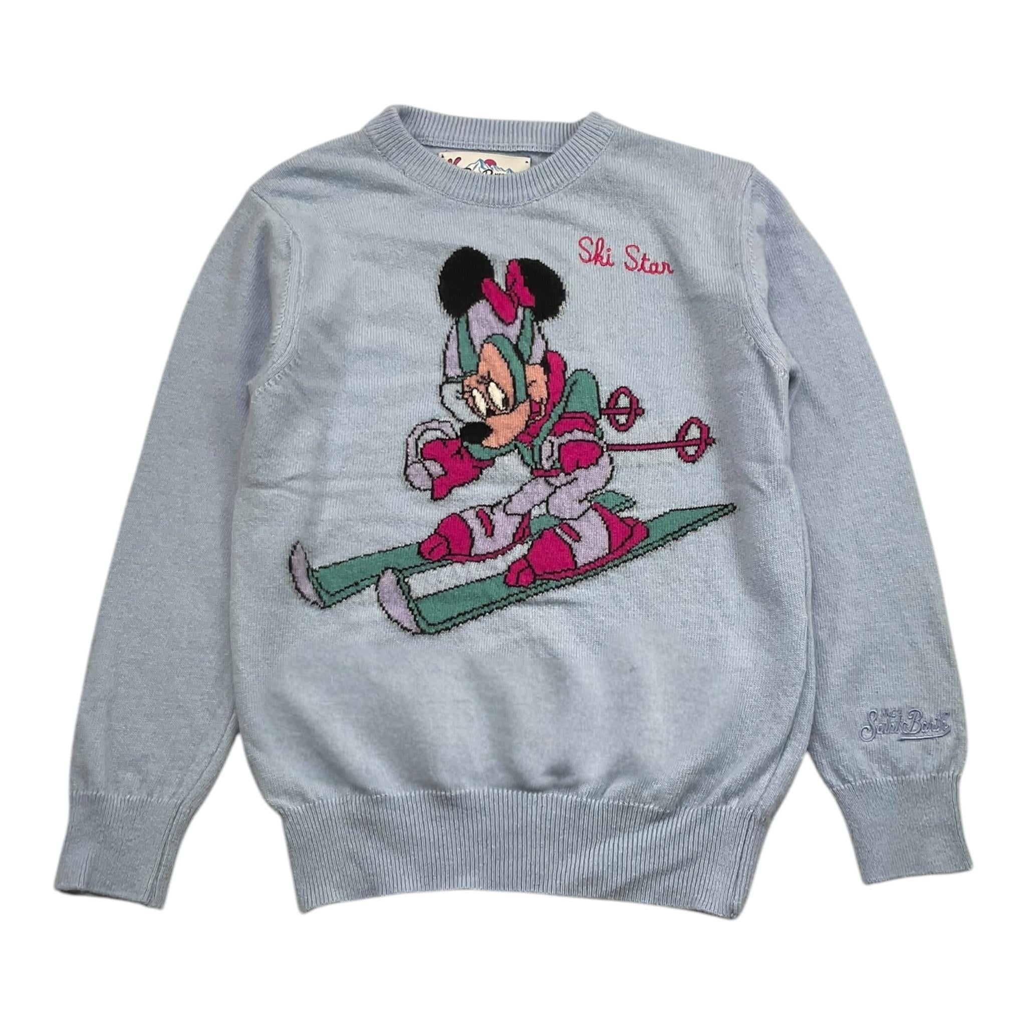 SAINT BARTH maglia girocollo tinta unita con stampa Azzurro per Bambina 00463I AZZURRO SAINT BARTH 