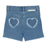 Stella Mccartney Short In Denim Tinta Unita Con Girovita Regolabile Blu Per Bambina