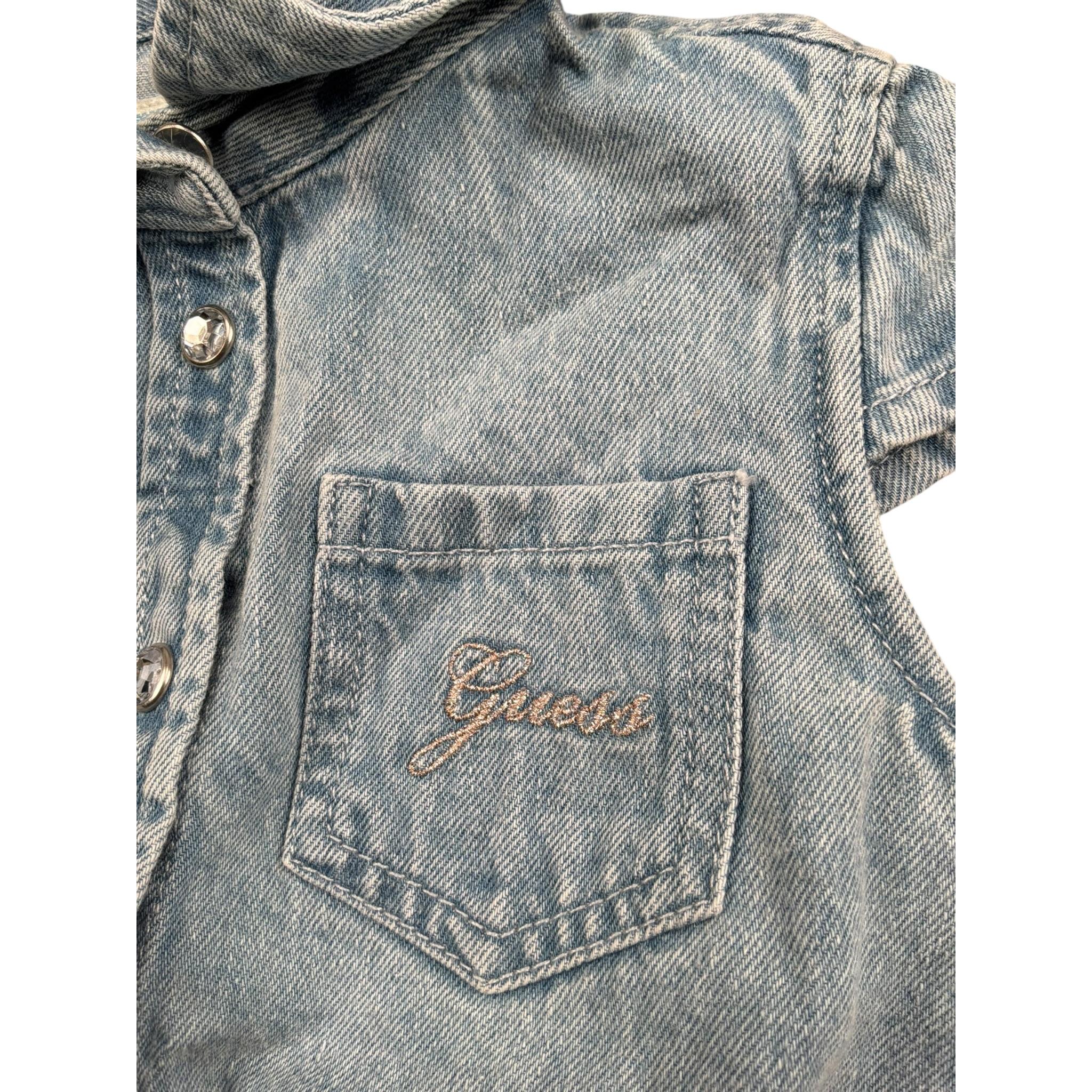 Guess Abito Mezza Manica Stampa Fantasia-Coulotte per Neonata A5RK18D4EU0 BLU GUESS 