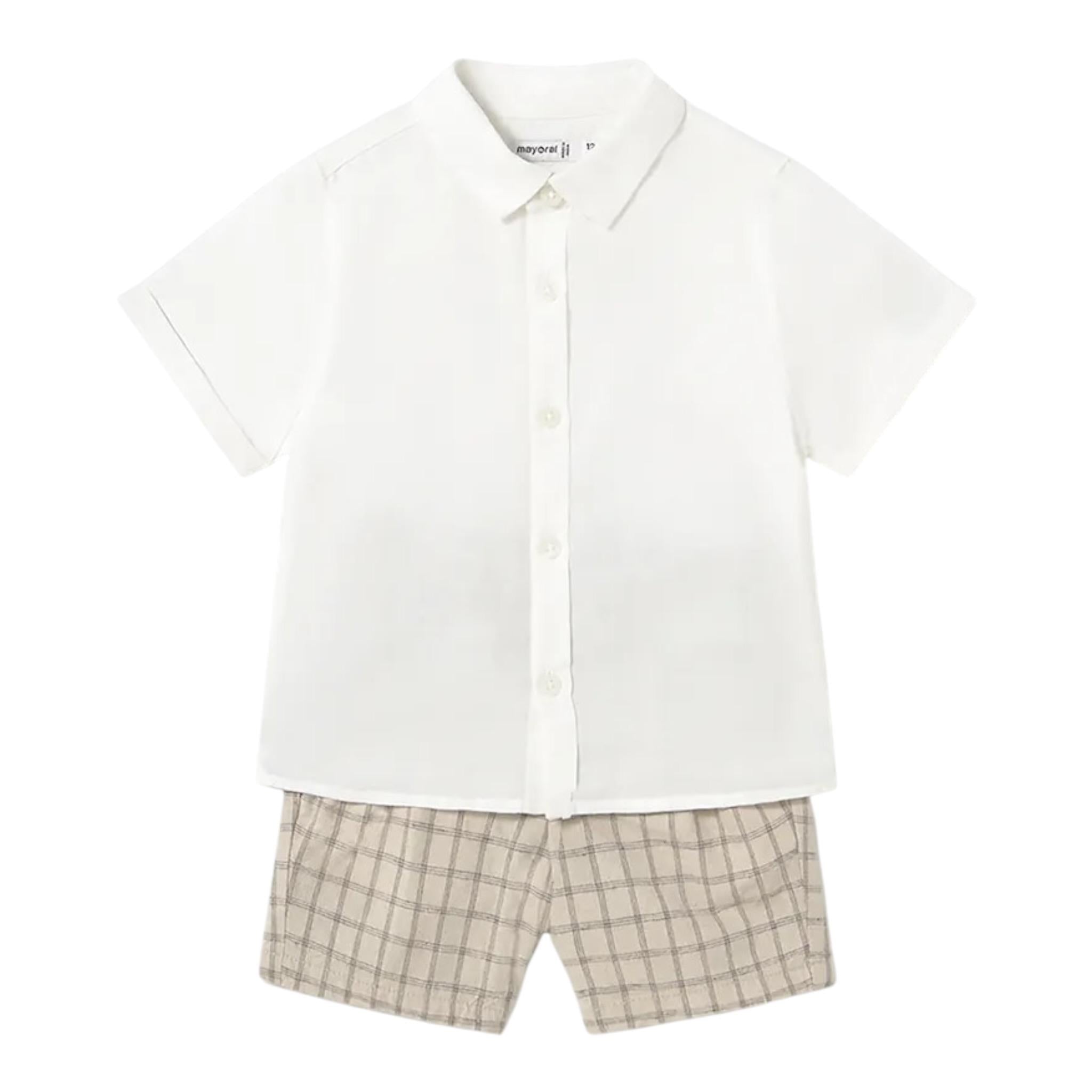 Mayoral Completo 2 Pezzi Camicia-Bermuda per Bambino 1251J BIANCO MAYORAL 
