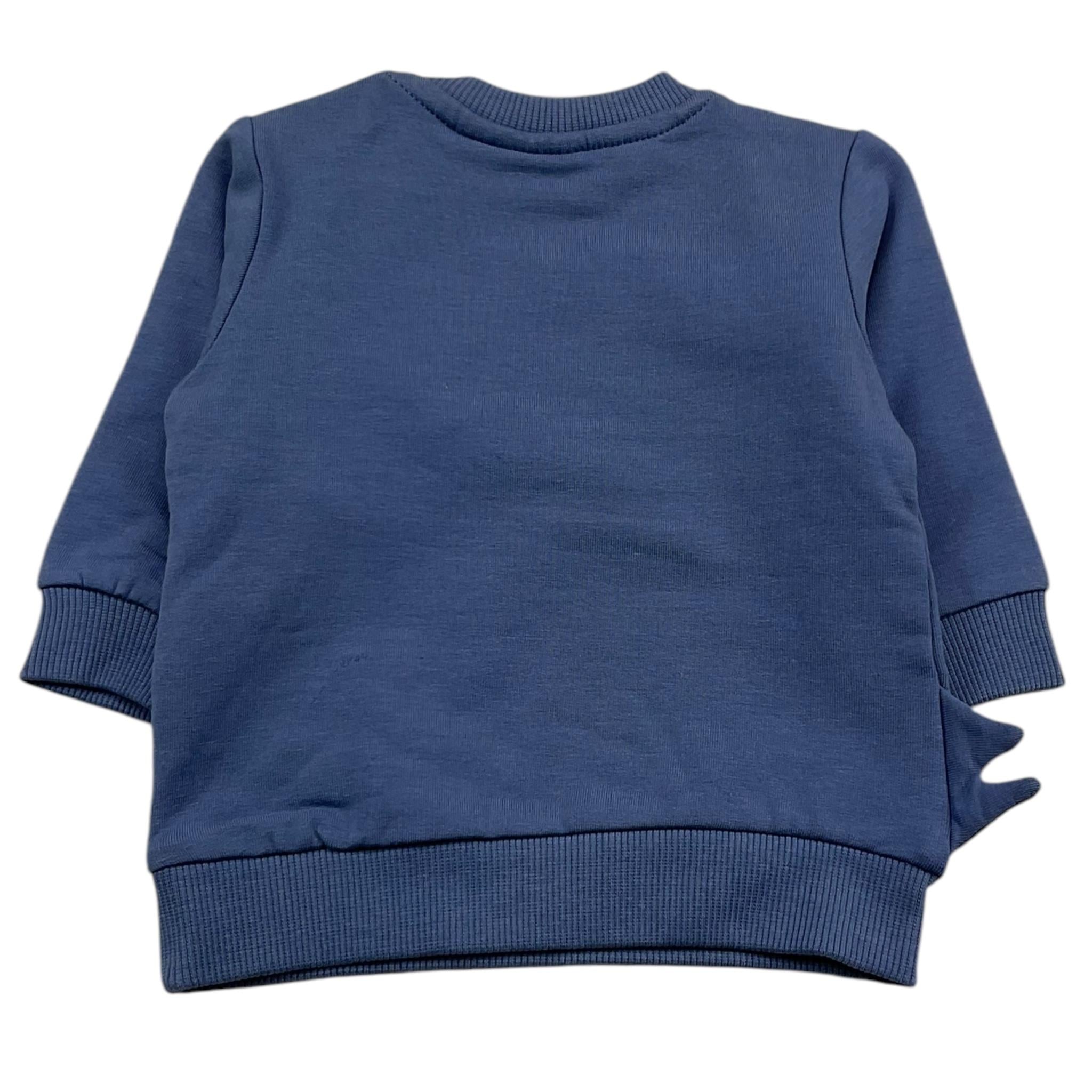 NAME.IT felpa chiusa girocollo tinta unita con stampa in contrasto Blu per Neonato 13212747 BLU NAME.IT 