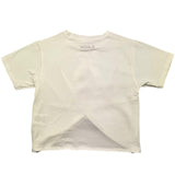 Vicolo T-Shirt Girocollo Tinta Unita Con Nodo Panna Per Bambina