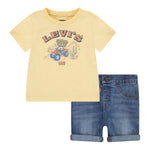 Levi'S Completo 2 Pezzi Bermuda-T-Shirt Giallo per Neonato 6EM342X GIALLO LEVI'S 