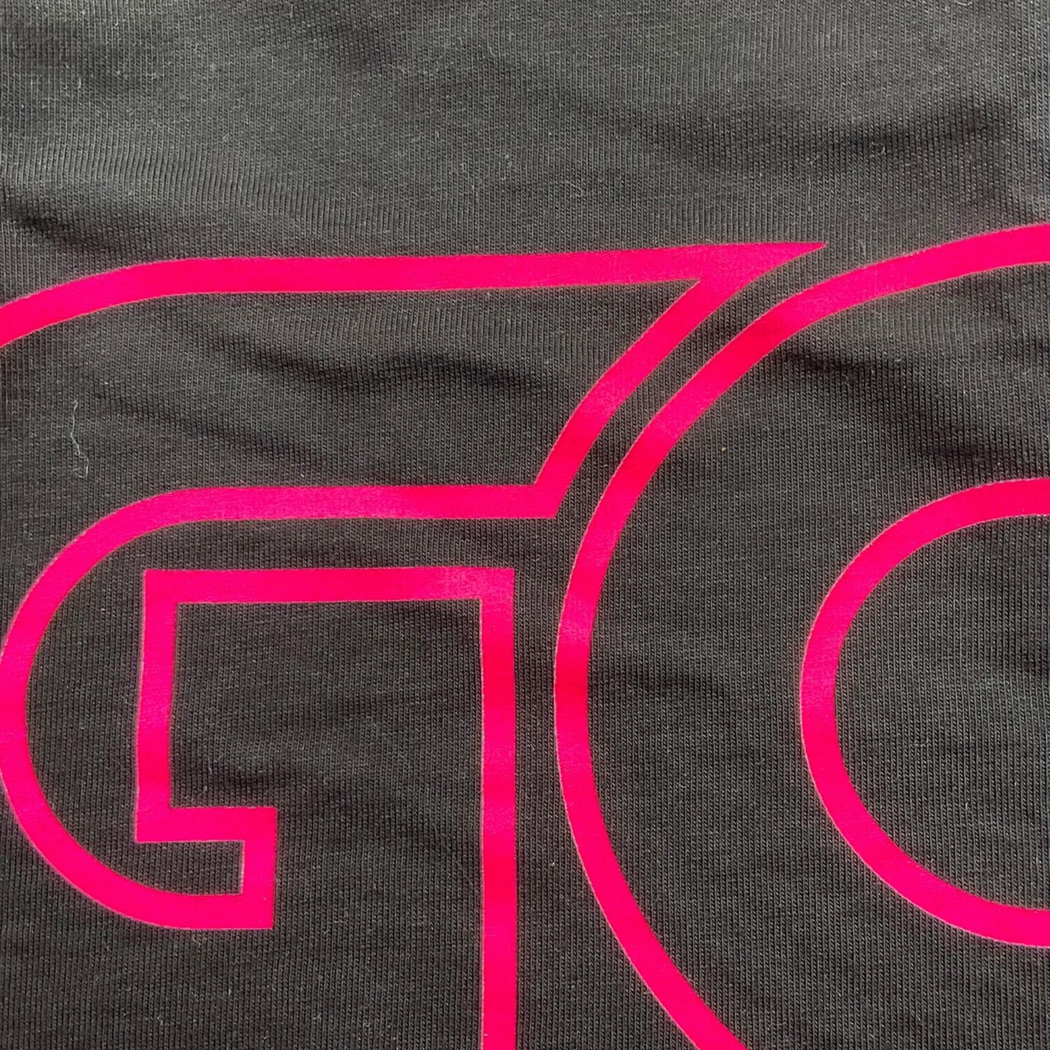 GCDS maxi shirt tinta unita girocollo con stampa Nero per Neonata 028775 NERO GCDS 