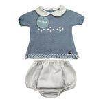 Juliana Completo 2 Pezzi T-Shirt-Coulotte In Maglia Azzurro per Neonato J3057 AZZURRO JULIANA 