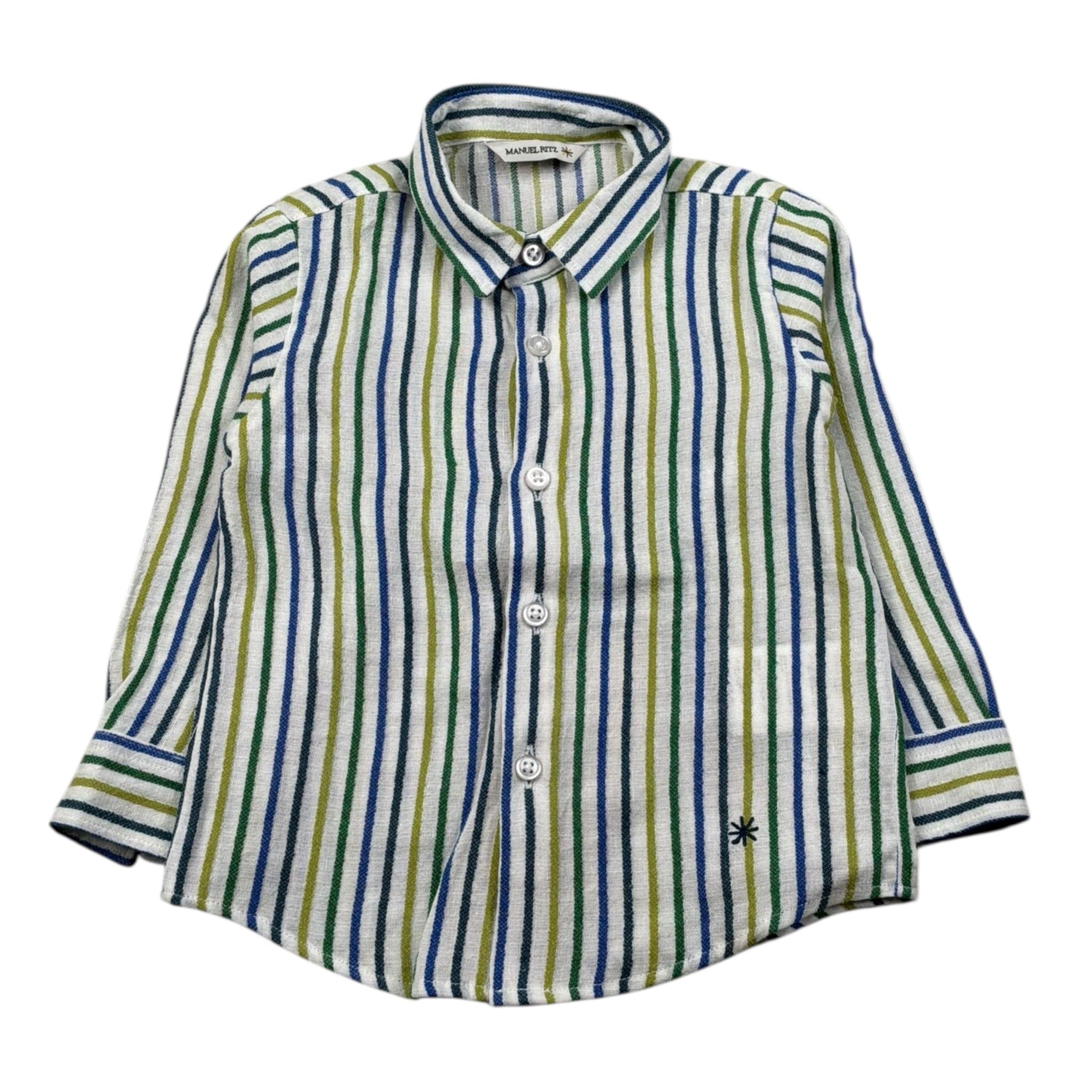 Manuel Ritz Camicia Manica Lunga Fantasia A Righe per Bambino MR3116X BIANCO MANUEL RITZ 