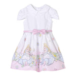 Monnalisa Abito Tinta Unita con Colletto E Stampa per Neonata 31E907XX BIANCO MONNALISA 