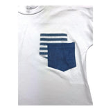 Barcellino T-Shirt Mezza Manica Tinta Unita Cn Taschini Bianco Per Neonato