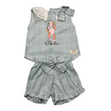 Valentina Bebes Completo 2 Pezzi Camicia-Culotte Verde Acqua Per Neonata