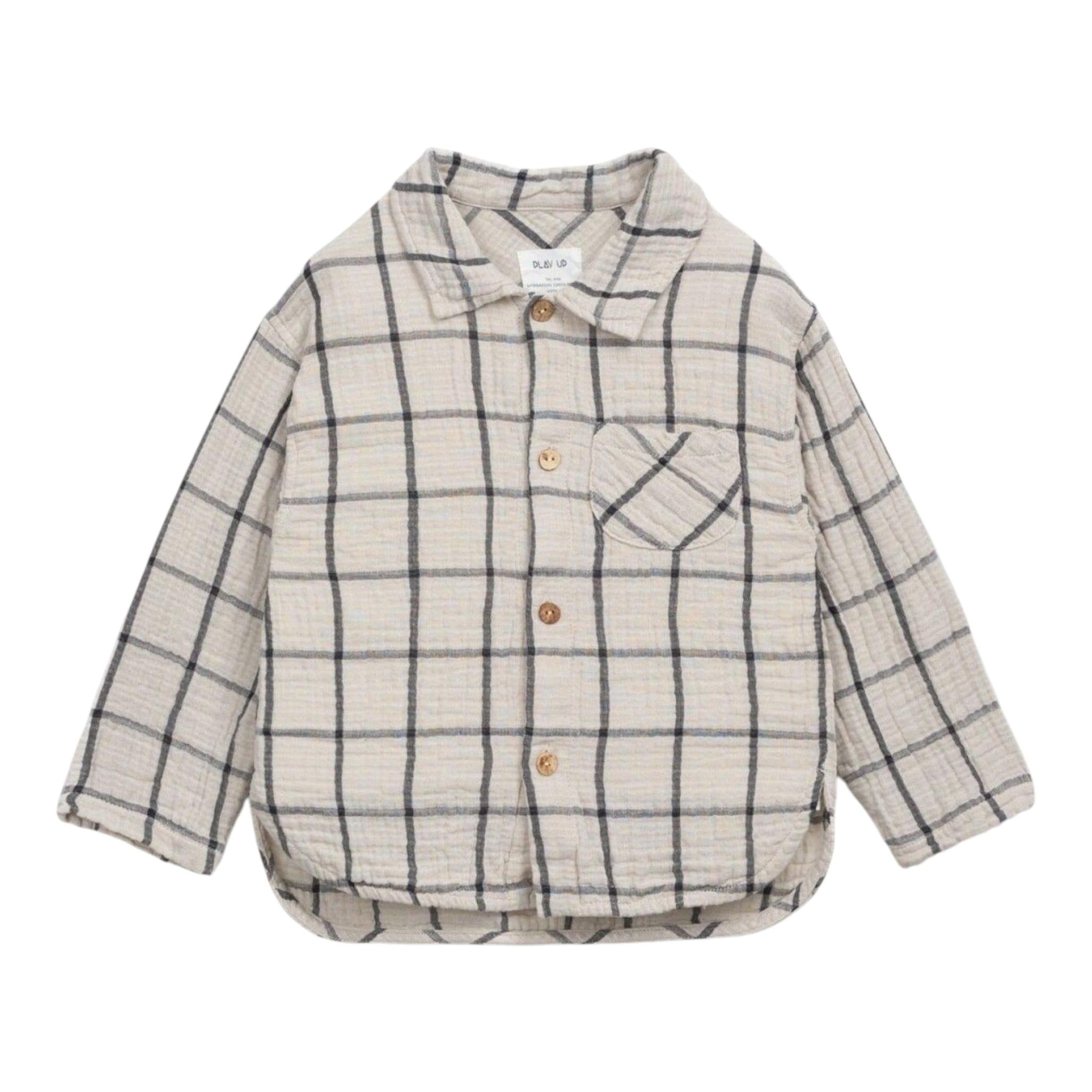 PLAY UP camicia tinta unita con fantasia a quadri Beige per Bambino PA011AP11251J BEIGE PLAY UP 