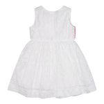 Monnalisa Abito Giromanica Tinta Unita con Ricami E Fiocco per Neonata 31E909 BIANCO MONNALISA 