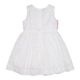 Monnalisa Abito Giromanica Tinta Unita con Ricami E Fiocco per Neonata 31E909 BIANCO MONNALISA 