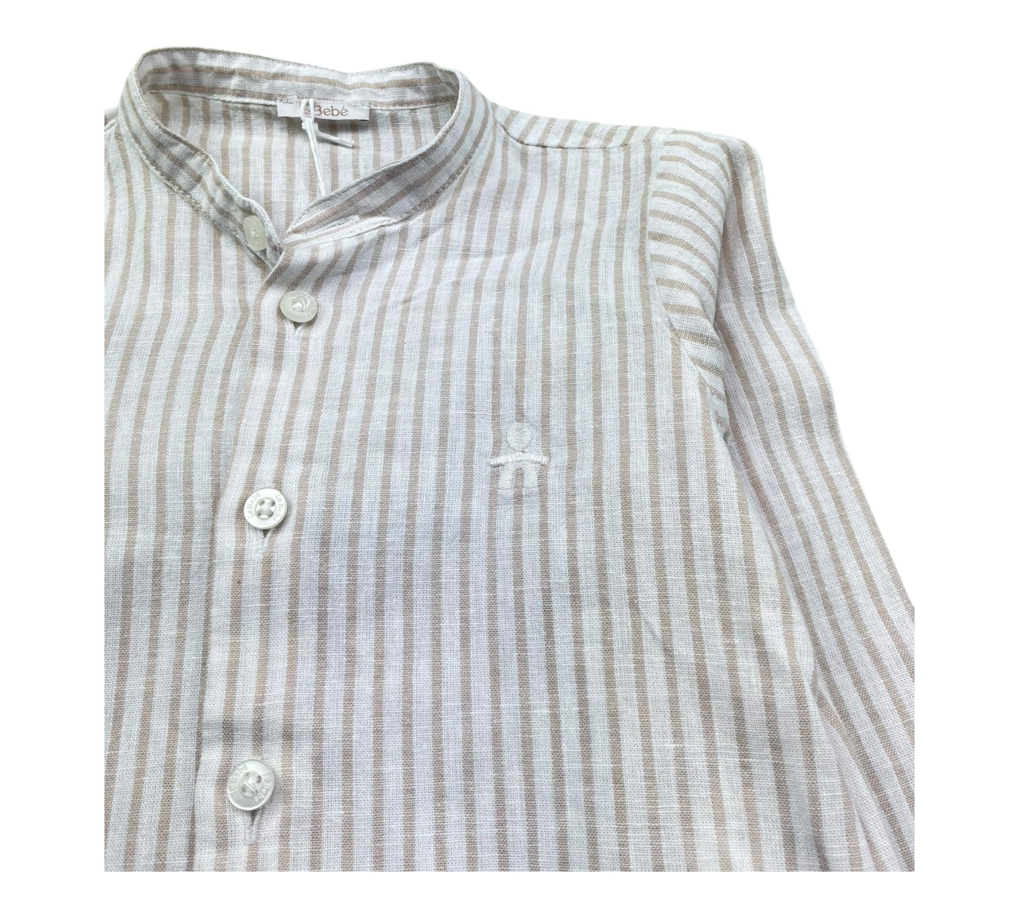 Le Bebe Camicia Manica Lunga Fantasia Righe per Neonato LBB5400 PANNA LE BEBE 