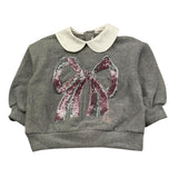 LE BEBE' felpa maglia tinta unita con colletto in contrasto Grigio per Neonata LBG6145 GRIGIO LE BEBE' 