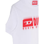 Diesel T-Shirt Girocollo tinta unita con Stampa Bianco per Bambino J02033X BIANCO DIESEL 