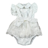 Barcellino Completo 2 Pezzi Camicia-Salopette per Neonata 120721 BIANCO BARCELLINO 