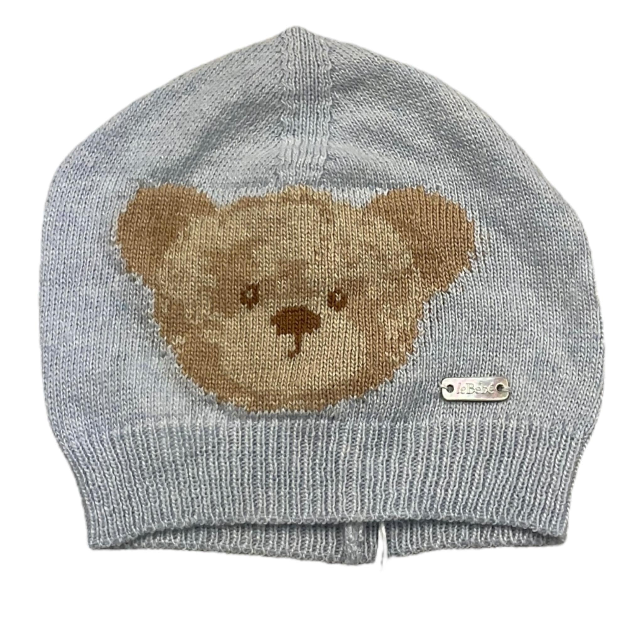 LE BEBE' cappello tinta unita con orso Azzurro per Neonato LBB5101 AZZURRO LE BEBE' 