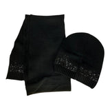 Liu Jo Set Cappello-Sciarpa Tinta Unita con Paillettes per Bambina G65049 NERO LIU JO 