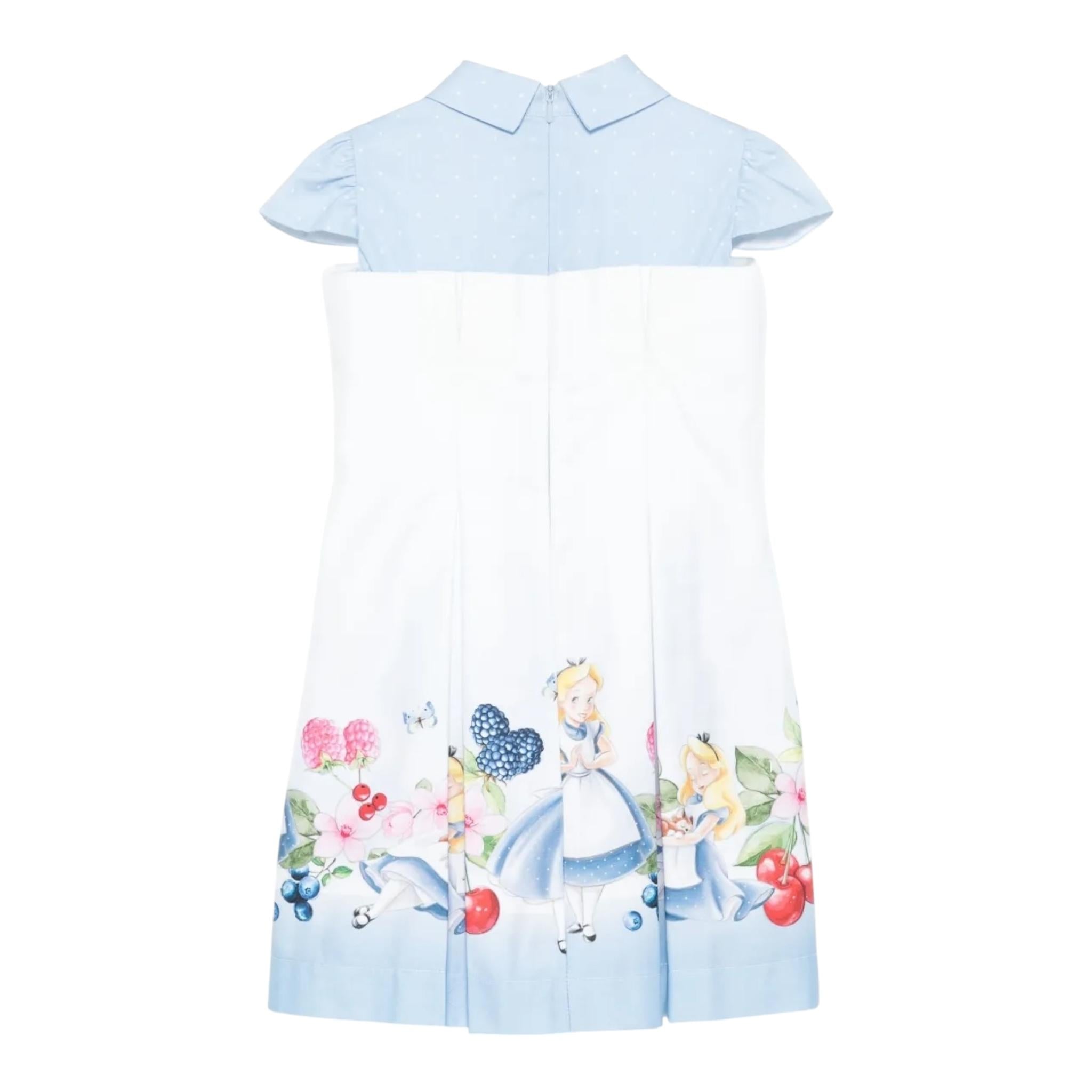 Monnalisa Abito Mezza Manica Bicolore per Bambina 11E920 BIANCO/AZZURRO MONNALISA 