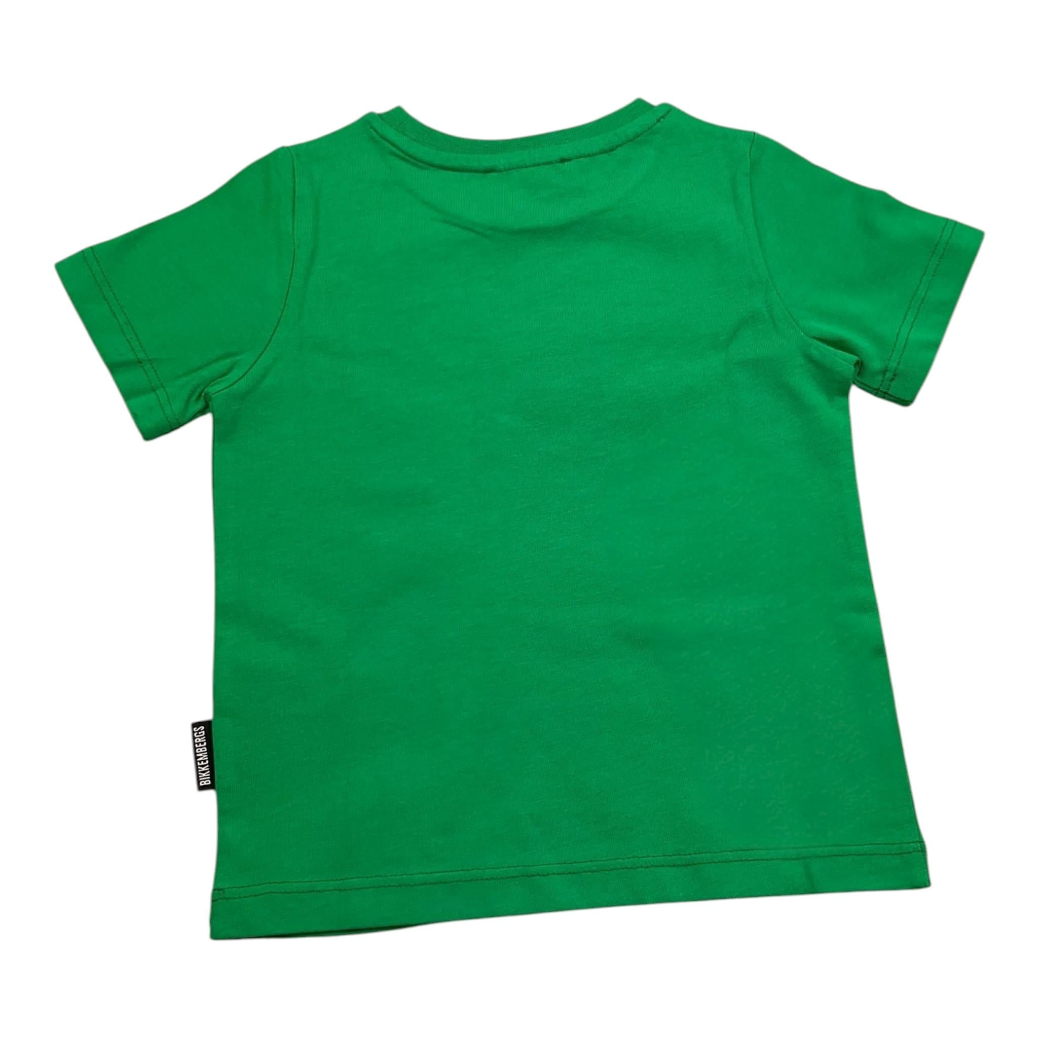 Bikkembergs T-Shirt Girocollo Tinta Unita con Logo per Neonato BK1805 VERDE BiKKEMBERGS 