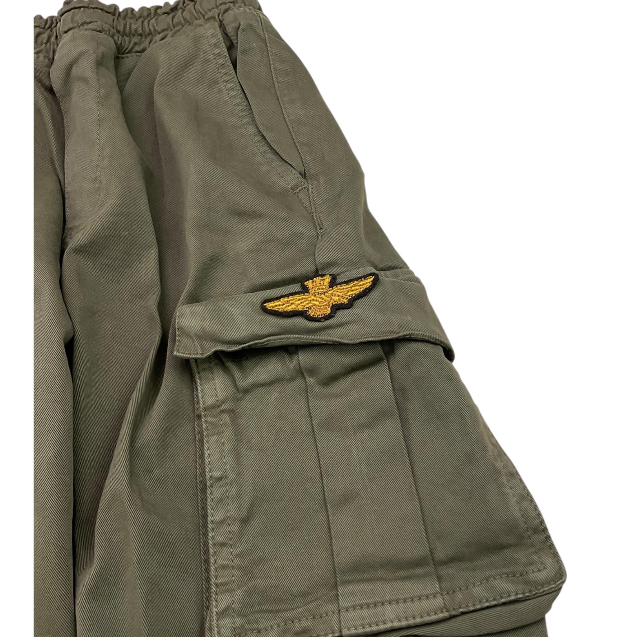 AERONAUTICA MILITARE pantalone modello cargo tinta unita con elastico in vita Verde per Bambino 242PA0001AJRCT3447 VERDE AERONAUTICA MILITARE 