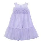 Abel & Lula Abito Tinta Unita Giromanica con Tulle per Bambina 5051X LILLA ABEL & LULA 