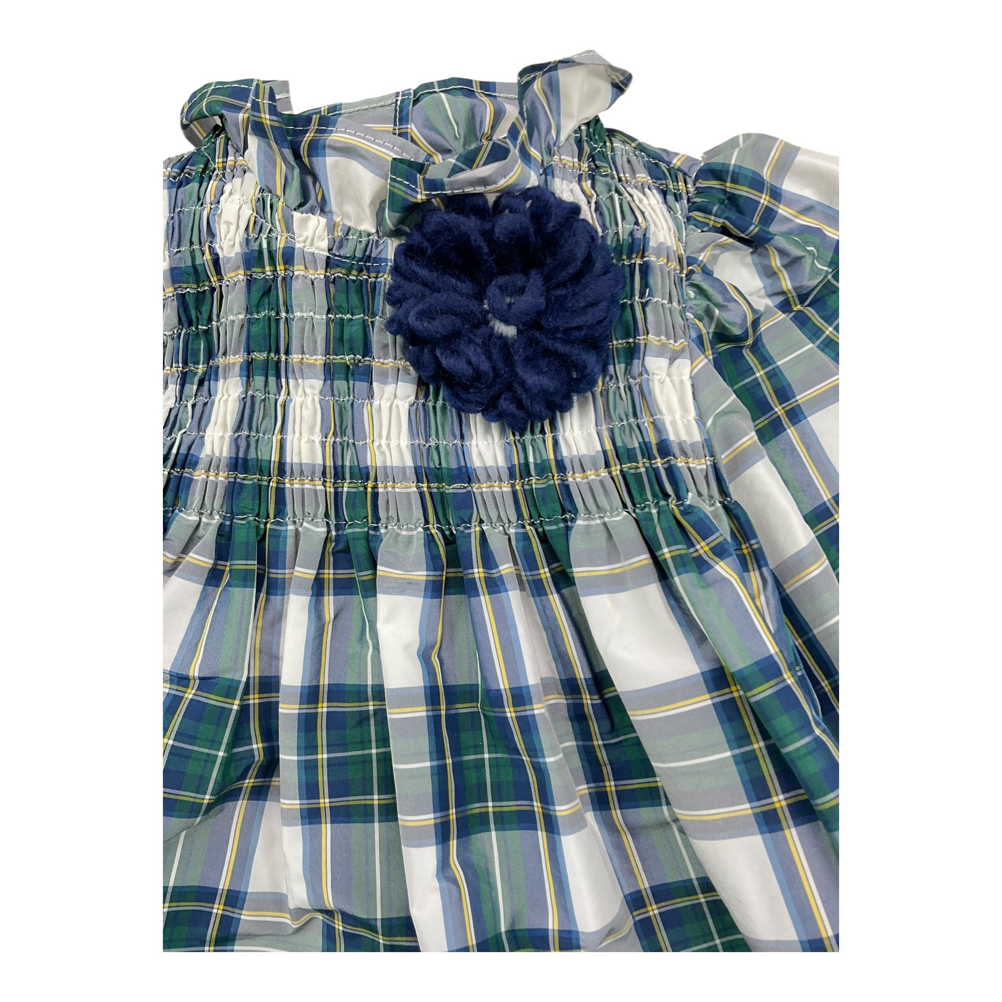 PICCOLA LUDO abito tinta unita con fantasia quadri Bianco per Bambina BS9WB034 BIANCO PICCOLA LUDO 