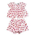 Moschino Completo 2 Pezzi Camicia-Short Tinta Unita con Stampa per Neonata MDG01P BIANCO MOSCHINO 