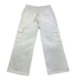 Lalalu' Pantalone Tinta Unita Con Elastico In Vita Modello A Palazzo Bianco Per Bambina
