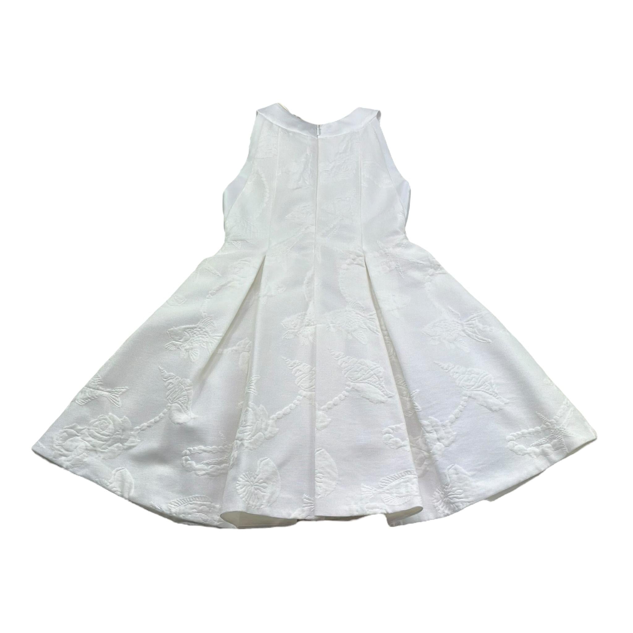 Monnalisa Abito Tinta Unita con Brillantini E Ricami per Bambina 111931 BIANCO MONNALISA 