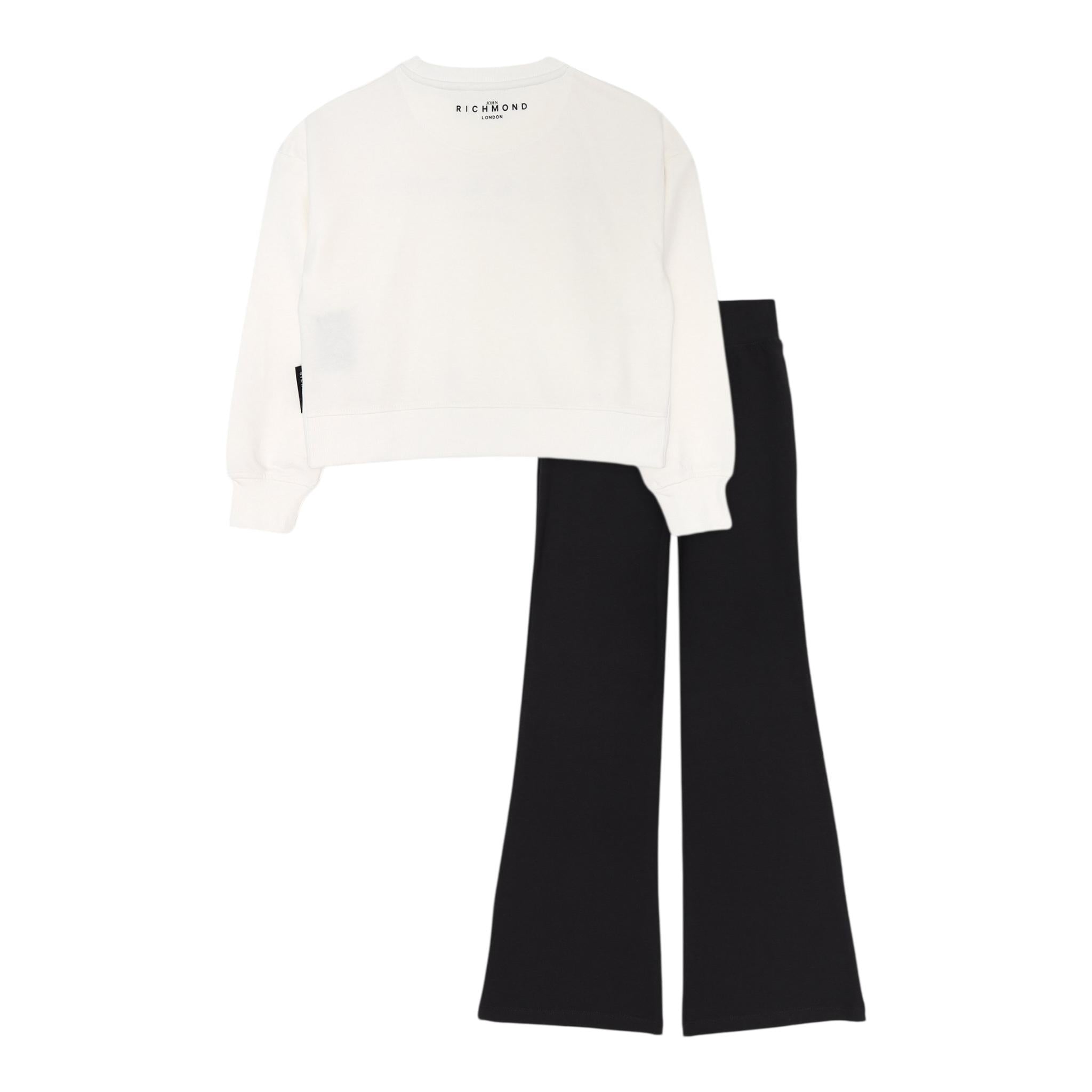 John Richmond Completo 2 Pezzi Felpa-Pantalone per Neonata RGP25004CF BIANCO/NERO JOHN RICHMOND 