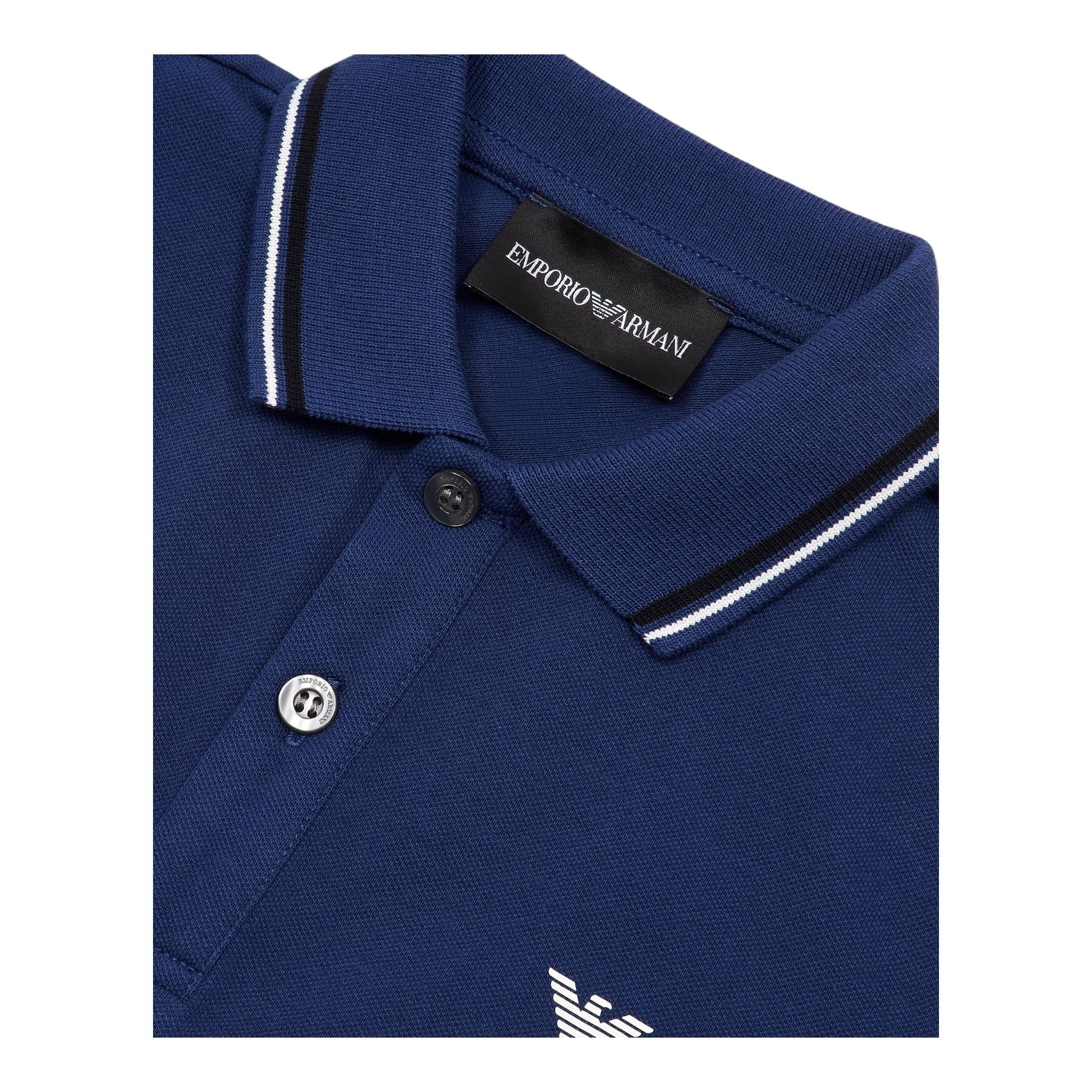 Emporio Armani Polo Mezza Manica Tinta Unita per Bambino 8N4FB3 BLU EMPORIO ARMANI 