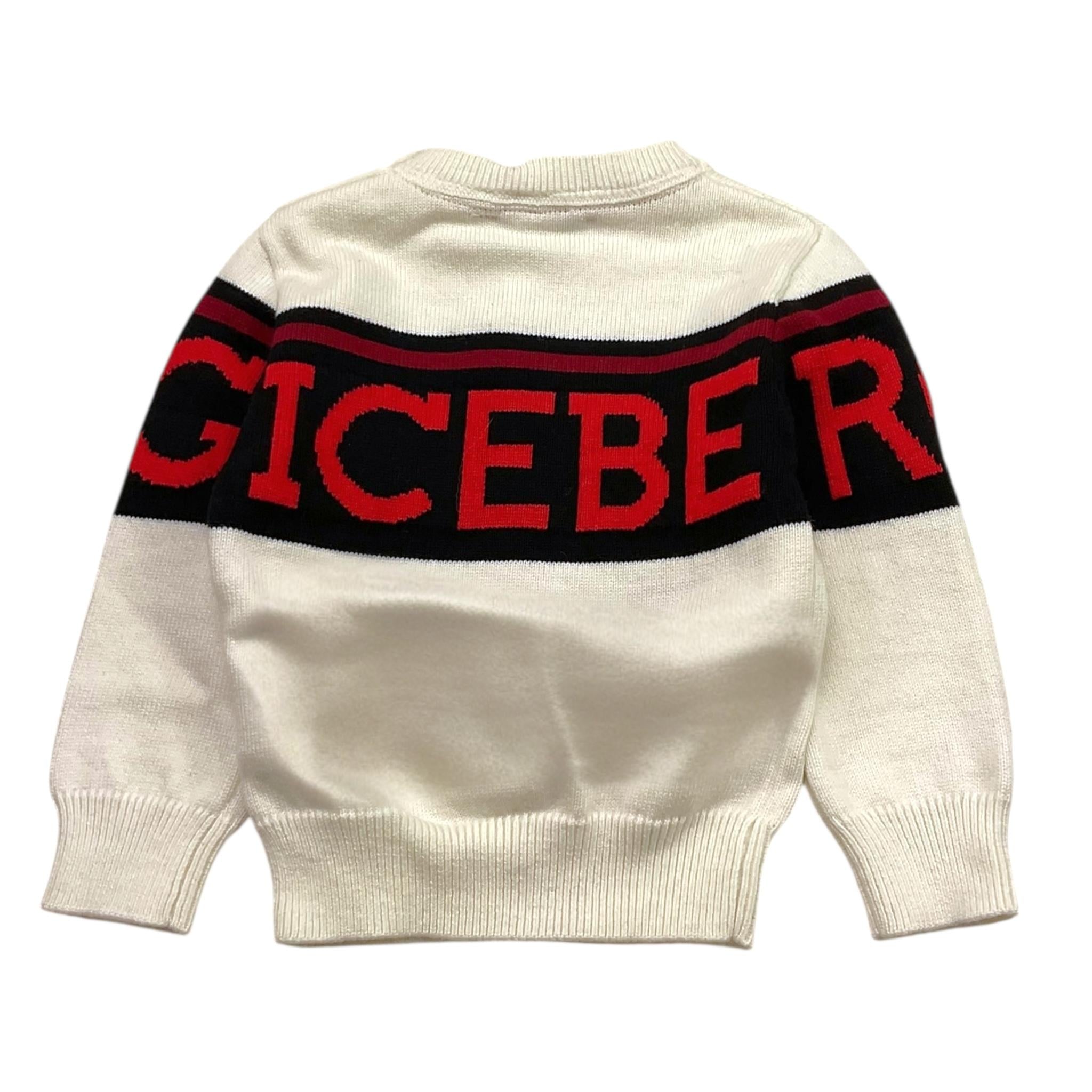 ICEBERG maglia girocollo tinta unita con stampa Bianco per Neonato MGICE5315B BIANCO ICEBERG 