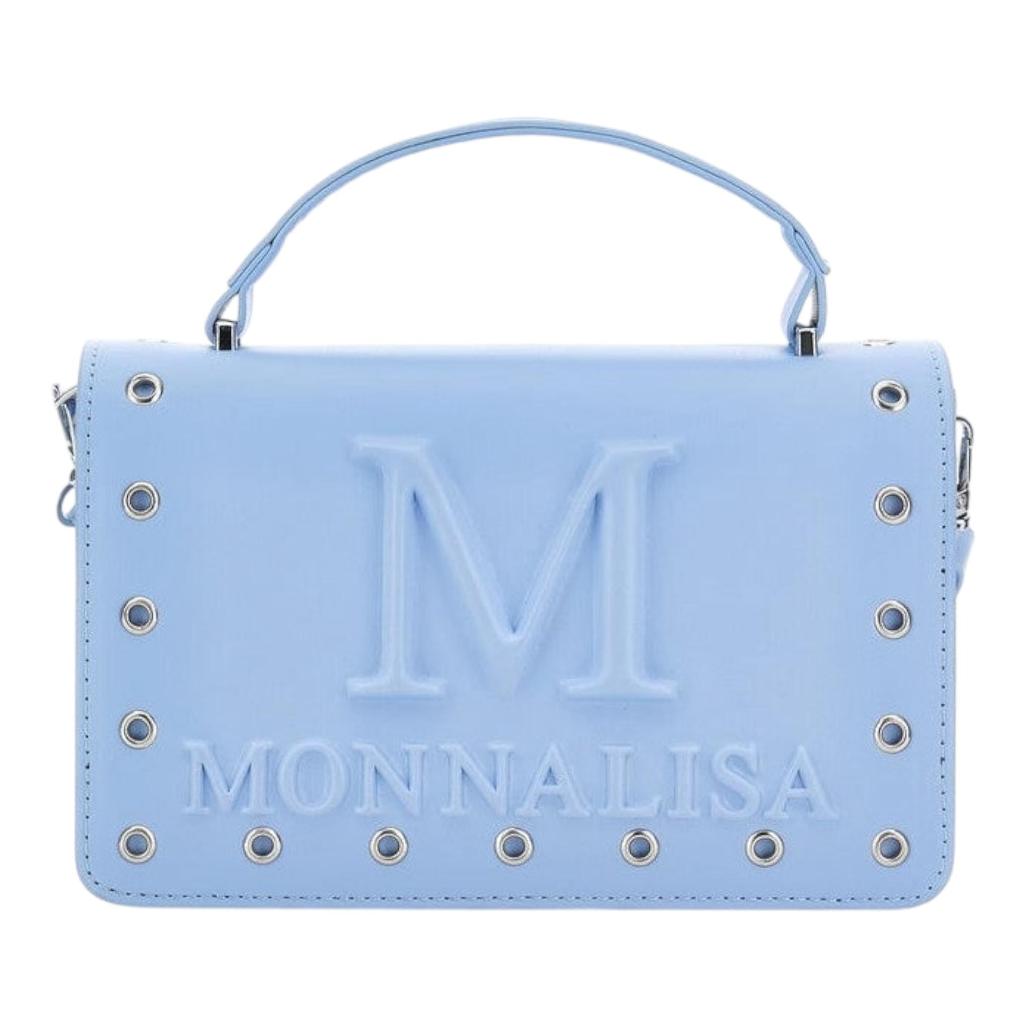 Monnalisa Borsa Tinta Unita con Tracolla per Bambina 49E005 AZZURRO MONNALISA 
