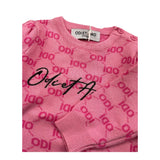 ODI ET AMO abito manica lunga tinta unita con ricami Rosa per Neonata ODNDR15493 ROSA ODI ET AMO 