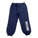 MOSCHINO pantalone tuta tinta unita con stampa logo Blu per Bambino MUP058XJ BLU MOSCHINO 