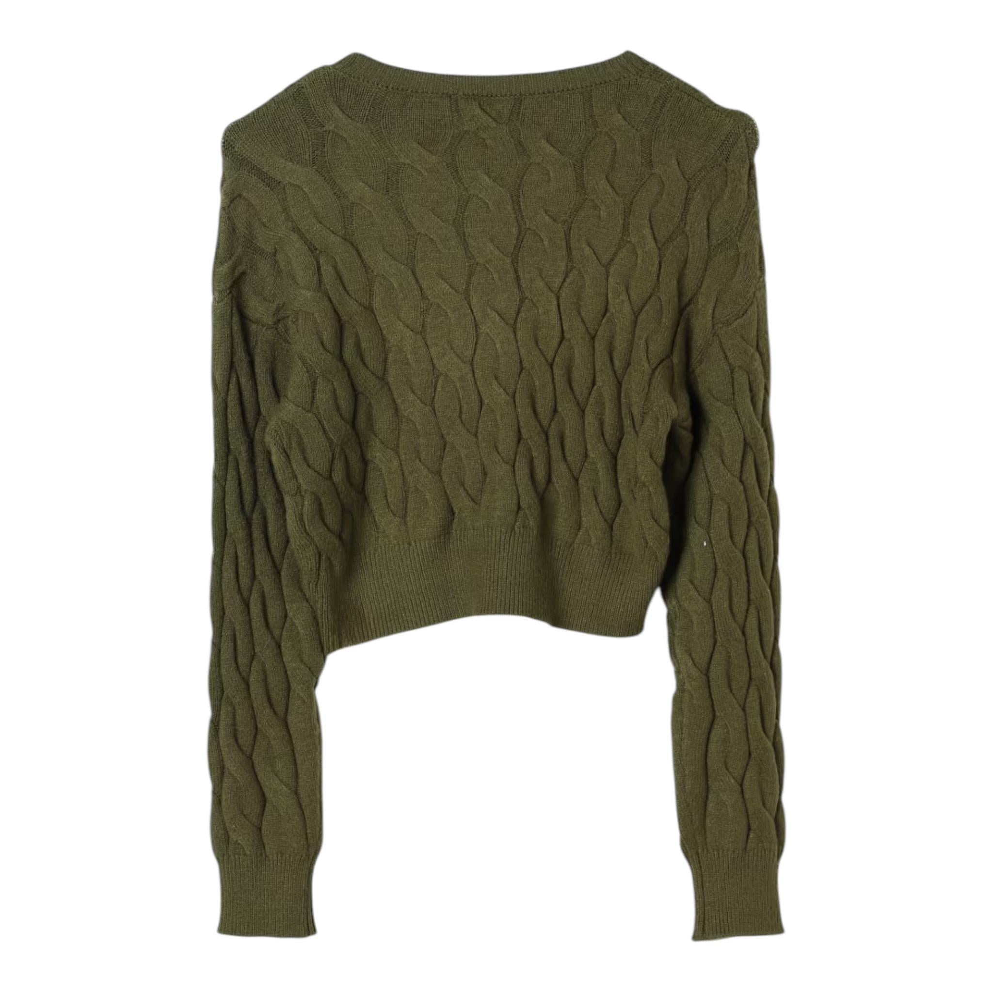 LIU JO maglia girocollo tinta unita con trecce Verde per Bambina GF4214 VERDE LIU JO 