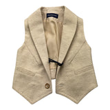Emanuel Pris Gilet Tinta Unita Beige Per Neonato