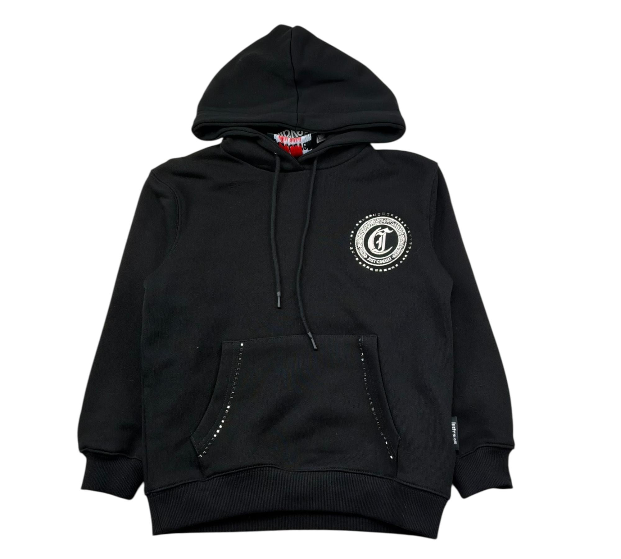 Just Cavalli Felpa Chiusa con Cappuccio Tinta Unita per Bambina JBP26132FE NERO JUST CAVALLI 