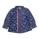 Cesare Paciotti Camicia Tinta Unita con Fantasia Fiori Blu per Neonato