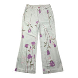 Dixie Pantalone A Palazzo Tinta Unita Con Fantasia Fiori E Girovita Regolabile Azzurro Per Bambina