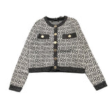 Relish Cardigan Bicolore Cn Bottoni Logato Bianco/Nero Per Bambina