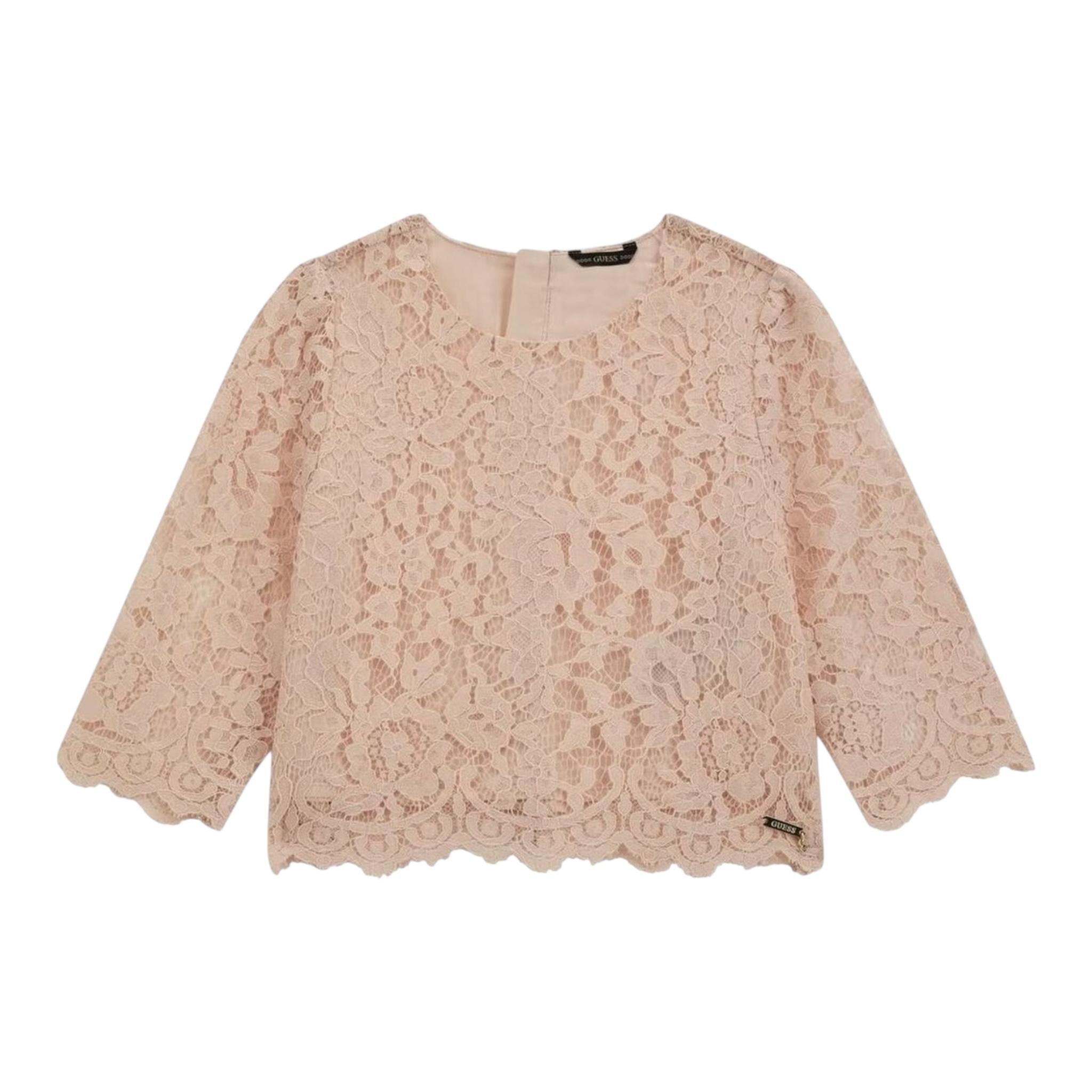 Guess Shirt Tinta Unita con Ricami per Bambina J4RH00WFYM0 ROSA GUESS 