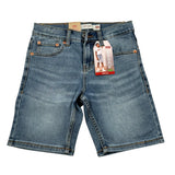 Levi'S Bermuda In Denim Tinta Unita con Girovita Regolabile per Bambino 8EM374X AZZURRO LEVI'S 