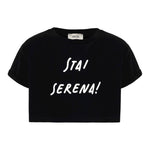 Dixie T-Shirt Tinta Unita Girocollo con Stampa per Bambina MBA1030G64 NERO DIXIE 